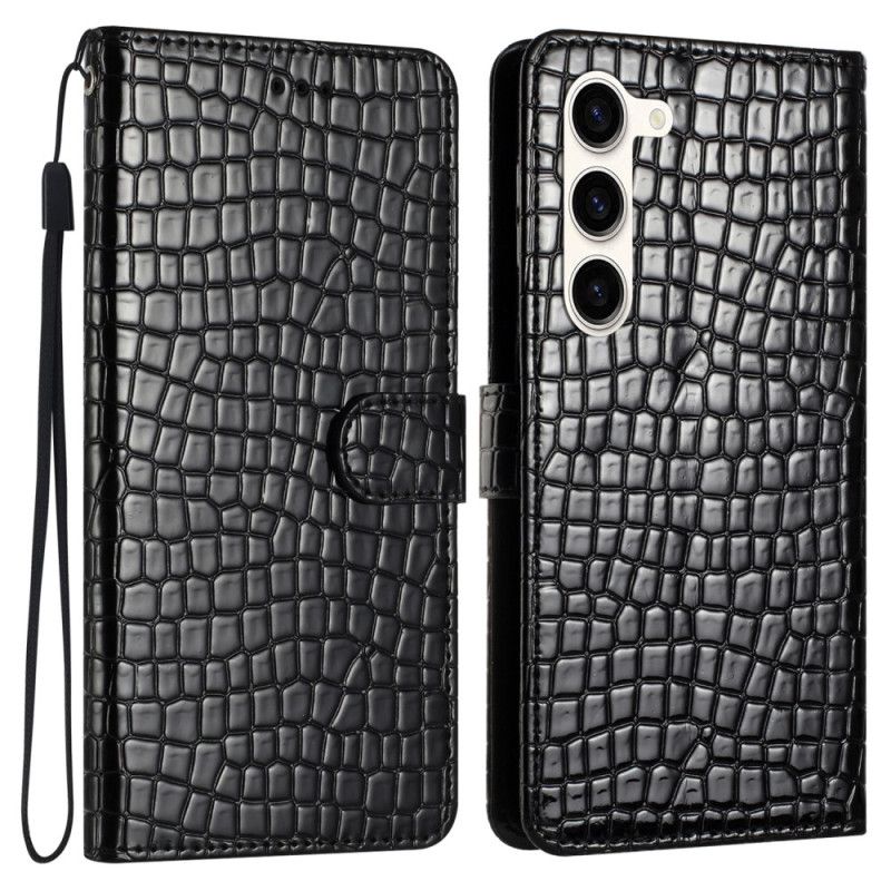 Flip Cover Samsung Galaxy S24 5g Krokodilletekstur Og Rem