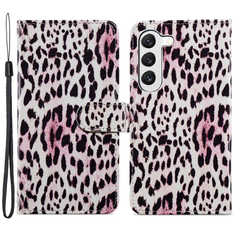 Flip Cover Samsung Galaxy S24 5g Leopardmønster Med Rem