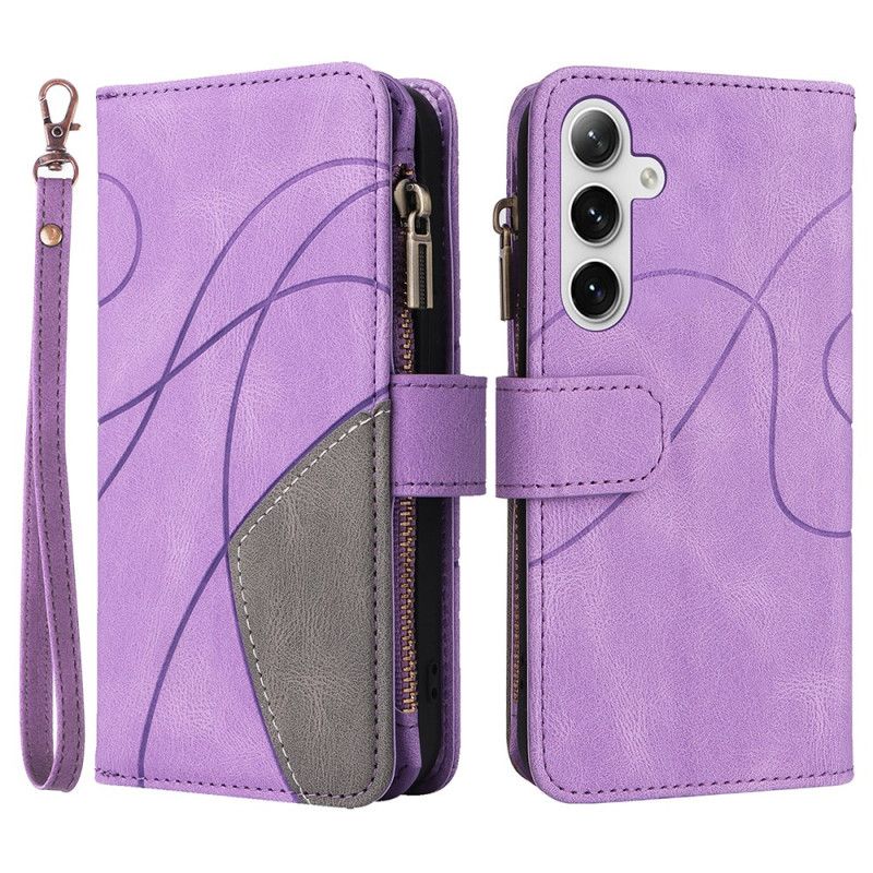 Flip Cover Samsung Galaxy S24 5g Med Two-tone Strap Wallet