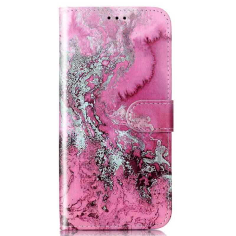 Flip Cover Samsung Galaxy S24 5g Pink Marmormønster