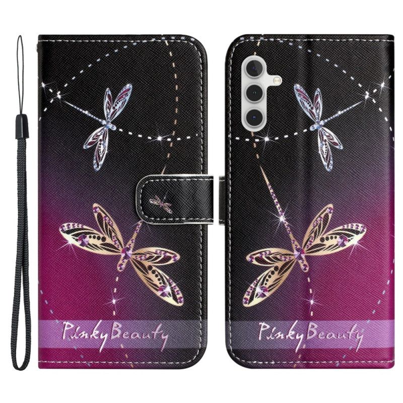 Flip Cover Samsung Galaxy S24 5g Strap-on Guldsmede