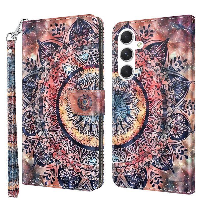 Flip Cover Til Samsung Galaxy S24 5g Farverig Mandala Med Rem