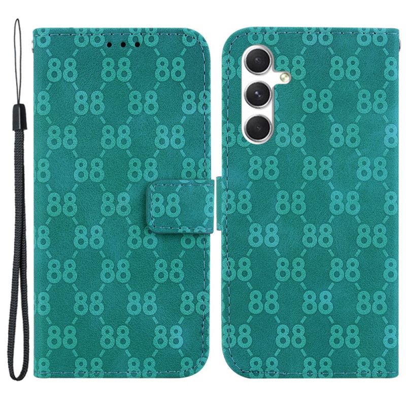 Læder Cover Samsung Galaxy S24 5g Telefon Etui Design 88 Med Rem