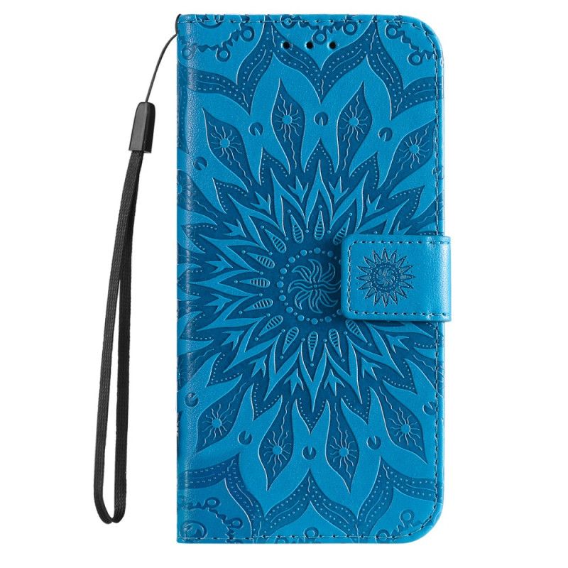 Læder Cover Samsung Galaxy S24 5g Telefon Etui Fremragende Mandala Med Rem