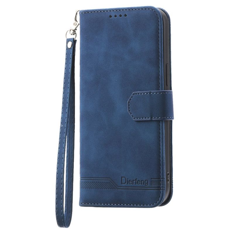 Læder Cover Samsung Galaxy S24 5g Telefon Etui Etui Med Støtte Og Snor Dierfeng