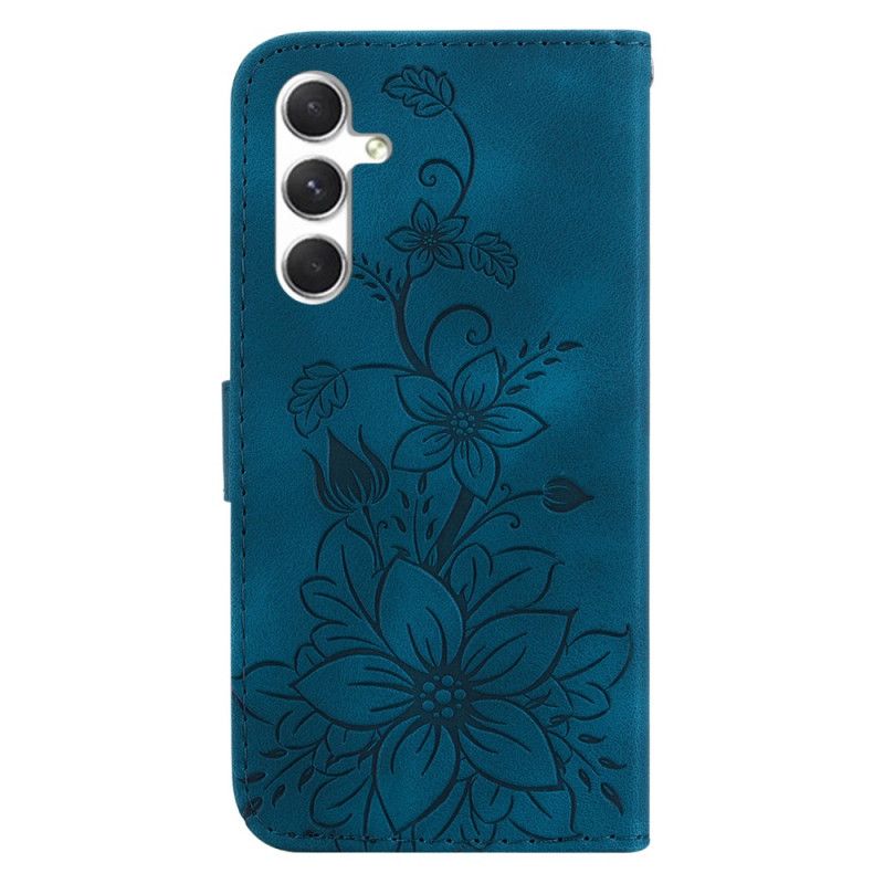 Læder Cover Samsung Galaxy S24 5g Telefon Etui Rem Blomster