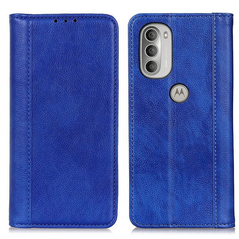 Cover Moto G51 5G Flip Cover Elegance Split Litchi Læder