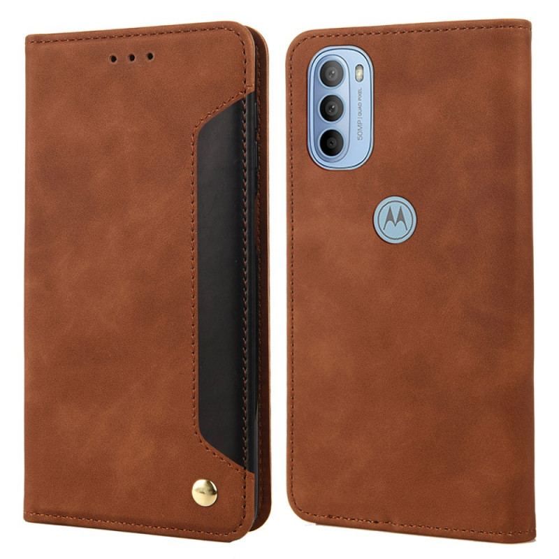 Cover Moto G51 5G Flip Cover Tofarvet Business Lædereffekt