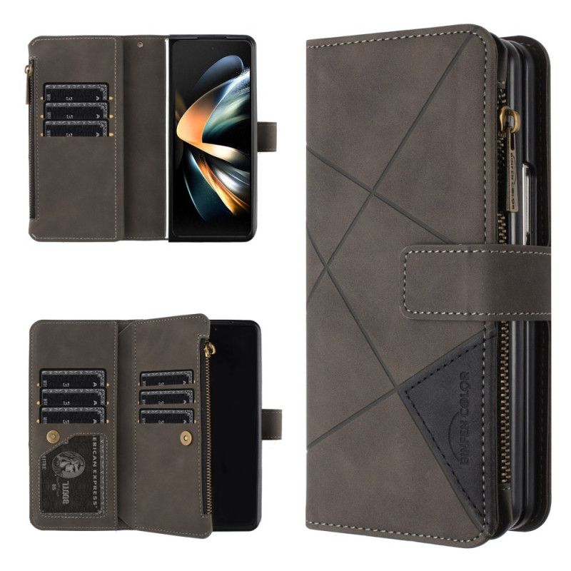 Læder Cover Samsung Galaxy Z Fold 6 Telefon Etui Binfen Color Geometry Wallet