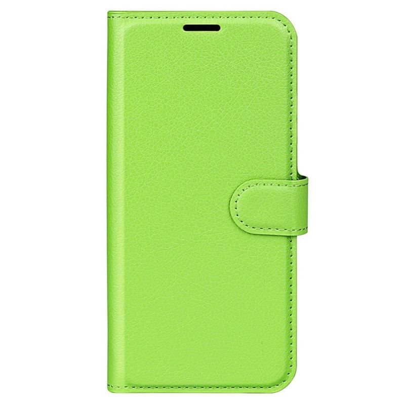 Flip Cover Samsung Galaxy S23 5G Klassisk Litchi-lædereffekt