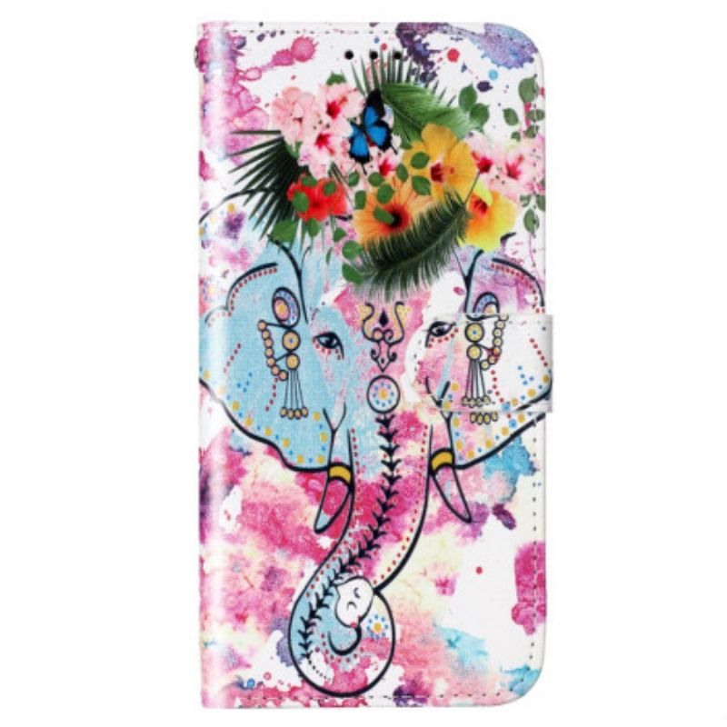 Flip Cover Samsung Galaxy S23 5G Med Snor Stammeelefant Med Rem