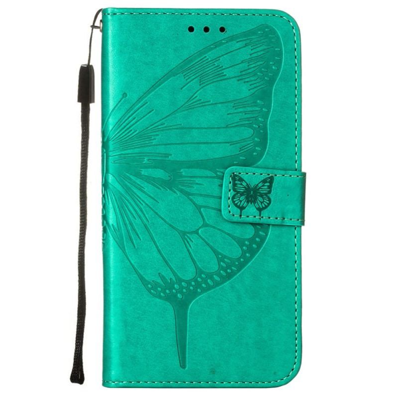 Flip Cover Samsung Galaxy S23 5G Sommerfugledesign Med Snor