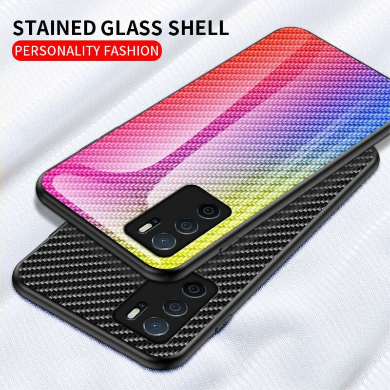 Cover Oppo A16 / A16s Carbon Fiber Hærdet Glas