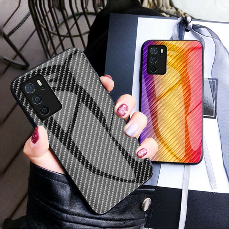 Cover Oppo A16 / A16s Carbon Fiber Hærdet Glas