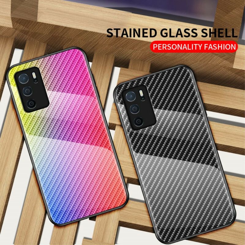 Cover Oppo A16 / A16s Carbon Fiber Hærdet Glas