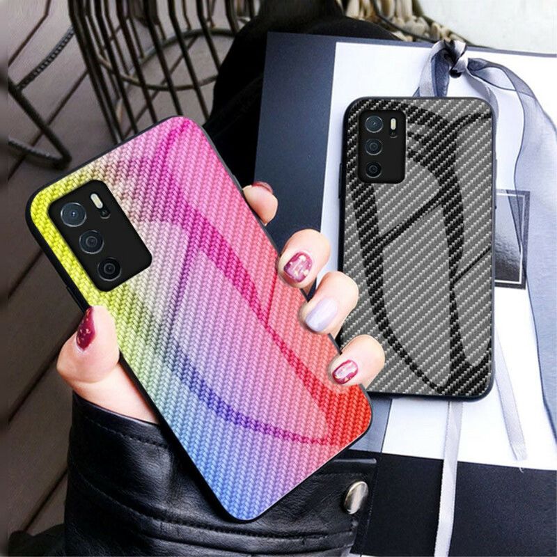 Cover Oppo A16 / A16s Carbon Fiber Hærdet Glas