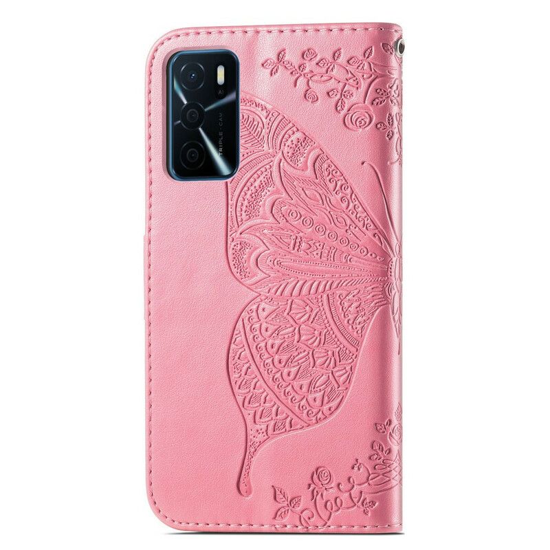 Flip Cover Til Oppo A16 / A16s Halve Sommerfugle