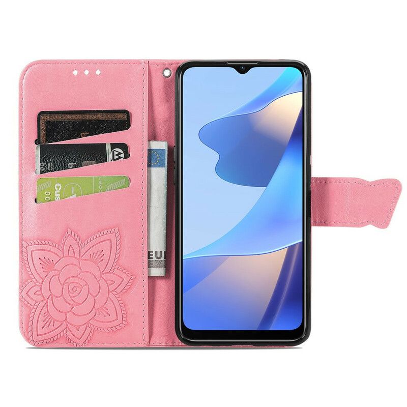 Flip Cover Til Oppo A16 / A16s Halve Sommerfugle