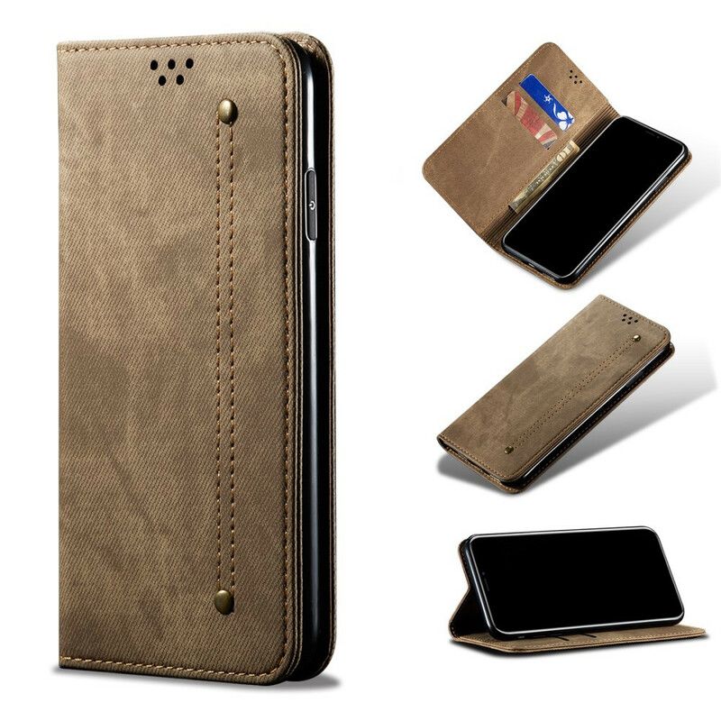 Læder Cover Oppo A16 / A16s Telefon Etui Denimstof