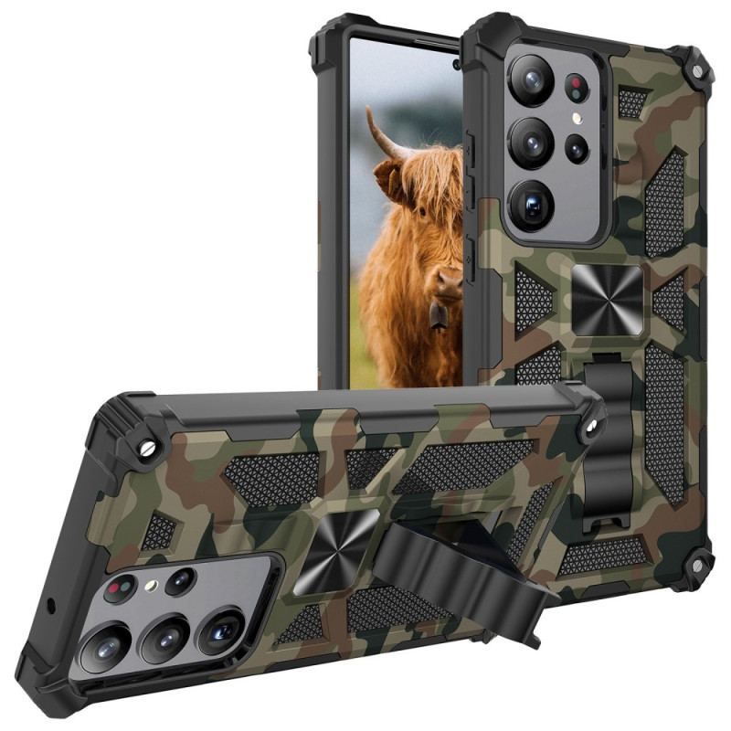 Cover Samsung Galaxy S23 Ultra 5G Camouflage Aftagelig Støtte