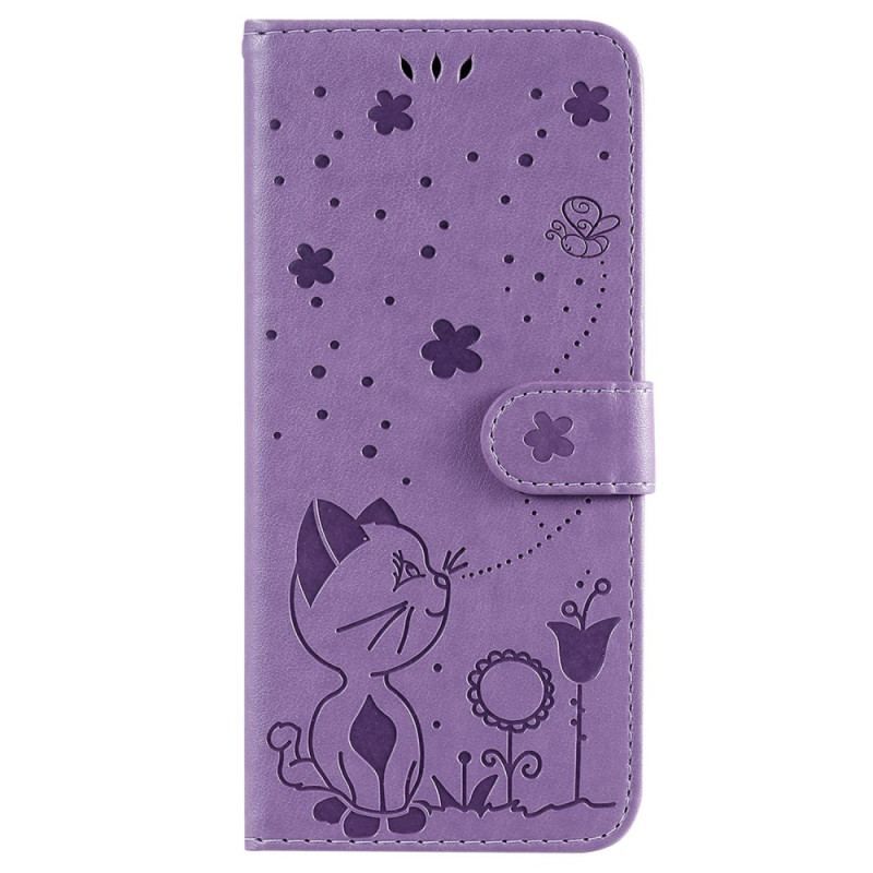 Flip Cover Samsung Galaxy S23 Ultra 5G Med Snor Strappy Kat Og Bier