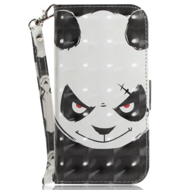 Flip Cover Samsung Galaxy S23 Ultra 5G Med Snor Vred Panda Med Snor