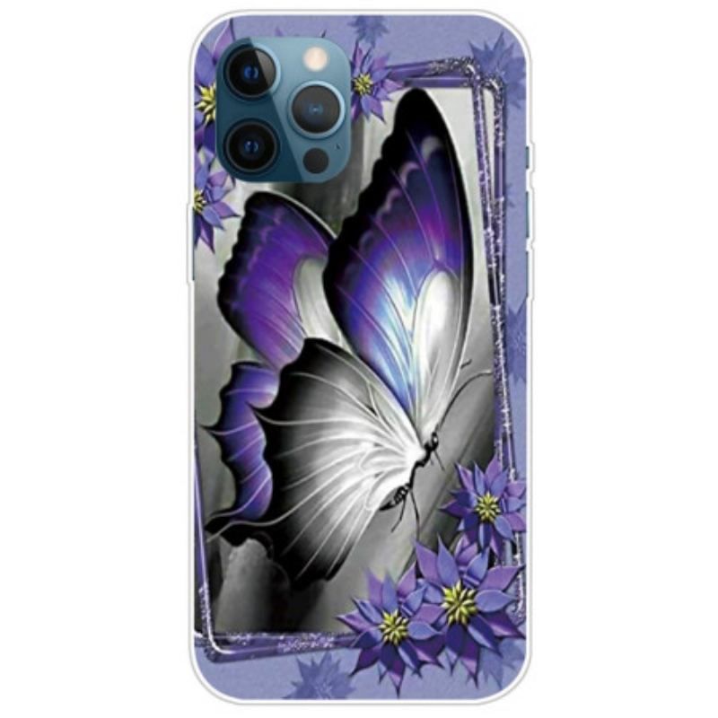 Cover iPhone 14 Pro Max Lilla Sommerfugl