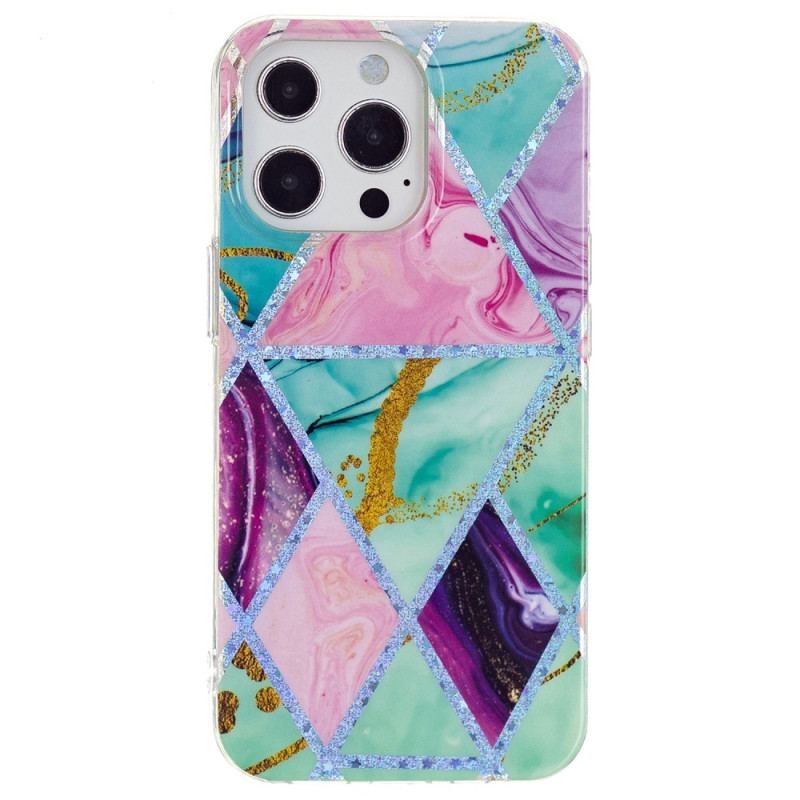 Cover iPhone 15 Pro Geometrisk Marmor