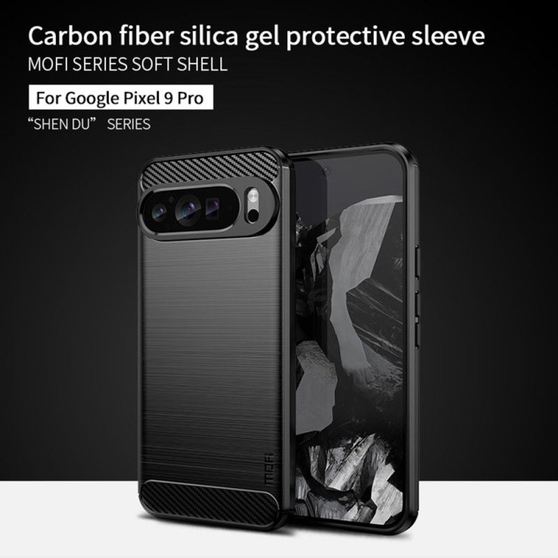 Cover Google Pixel 9 Pro Telefon Etui Børstet Kulfiber