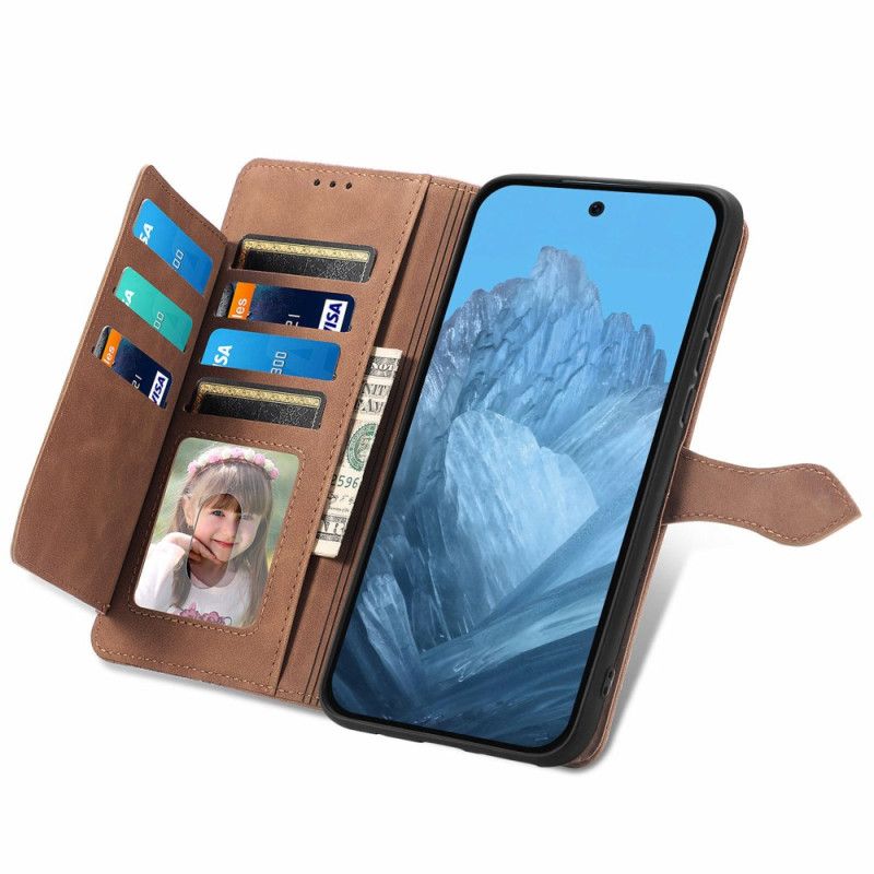 Læder Cover Google Pixel 9 Pro Telefon Etui Blonde Clutch Med Rem