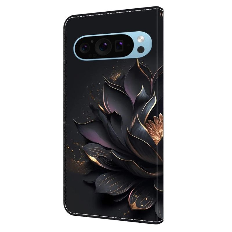 Læder Cover Google Pixel 9 Pro Telefon Etui Lilla Lotus