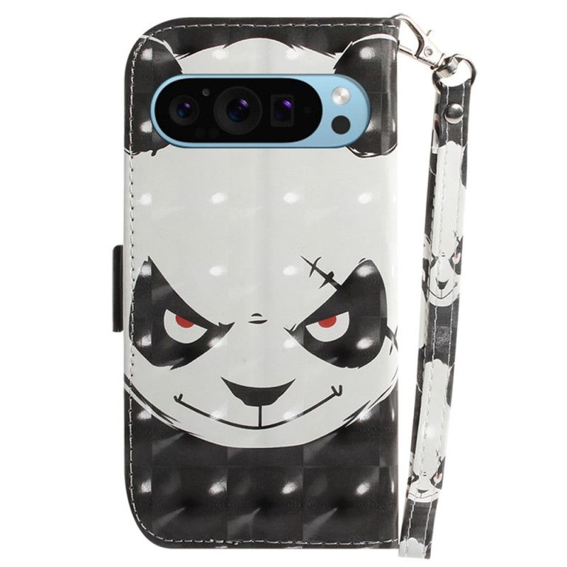 Læder Cover Google Pixel 9 Pro Vred Panda Love With Strap