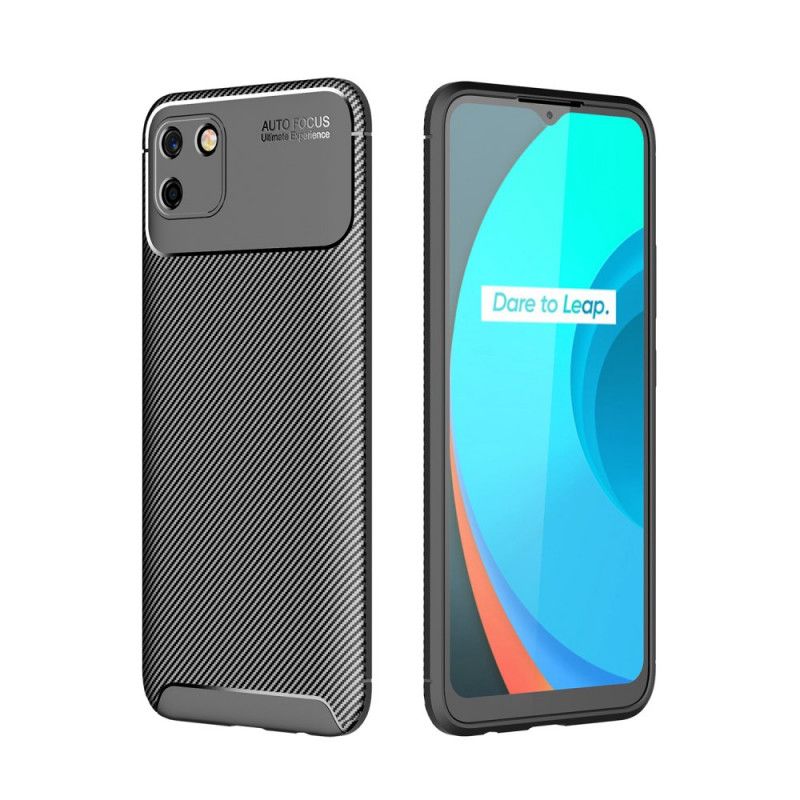 Cover Realme C11 Sort Fleksibel Kulfibertekstur