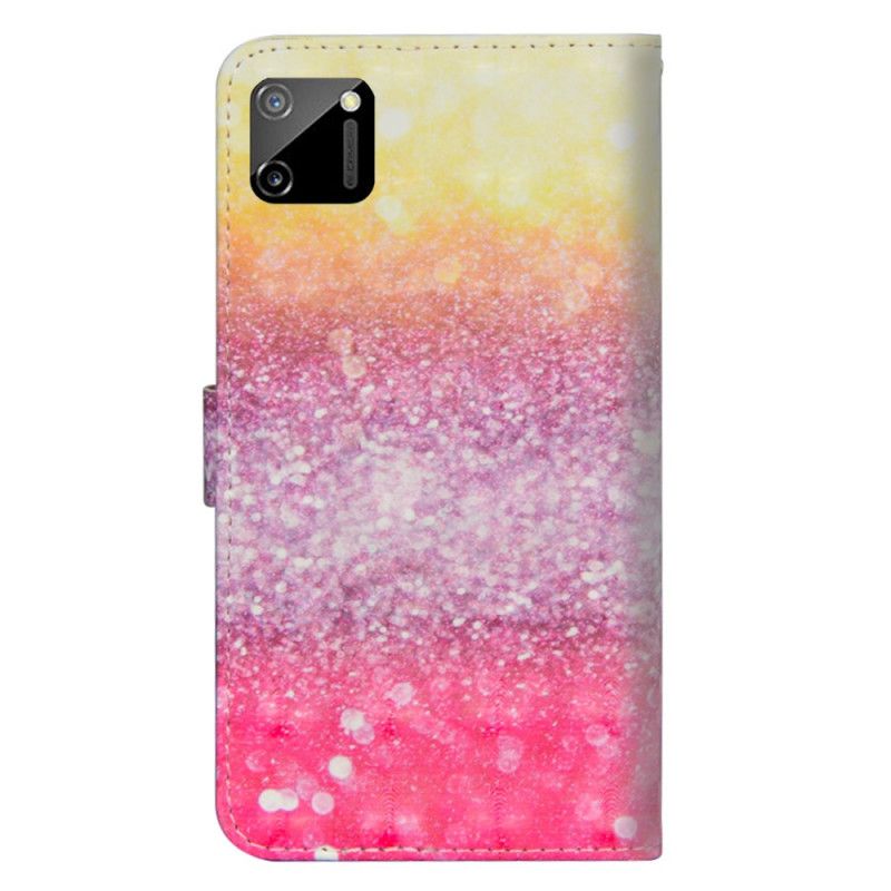 Flip Cover Læder Realme C11 Magenta Glittergradient