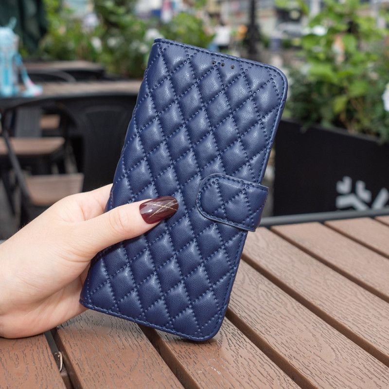 Læder Cover Samsung Galaxy M55 5g Telefon Etui Quiltet Binfen Farve