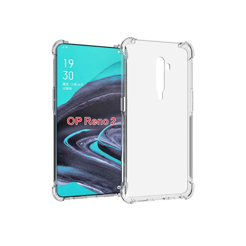 Cover Oppo Reno 2 Mobilcover Gennemsigtige Forstærkede Hjørner