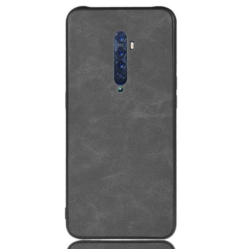 Cover Oppo Reno 2 Sort Mobilcover Raffineret Look I Lædereffekt