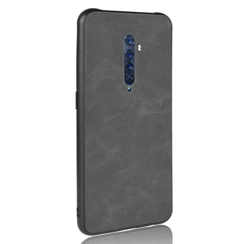 Cover Oppo Reno 2 Sort Mobilcover Raffineret Look I Lædereffekt