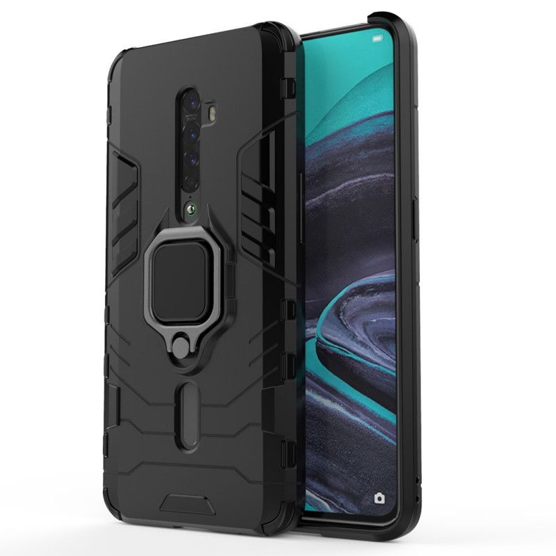 Cover Oppo Reno 2 Sort Resistent Ring Beskyttelse