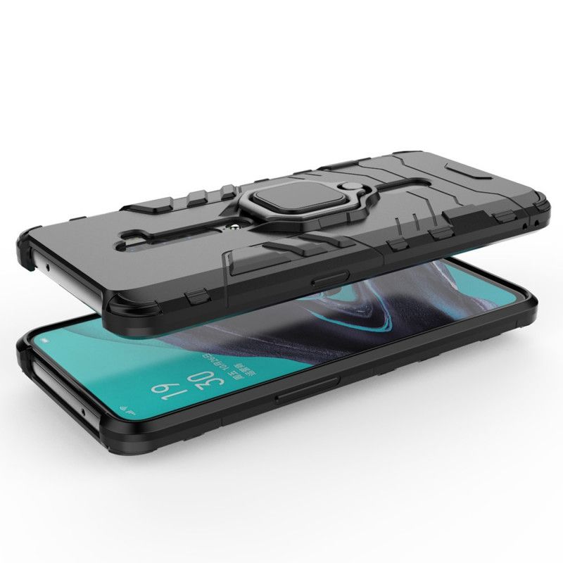 Cover Oppo Reno 2 Sort Resistent Ring Beskyttelse