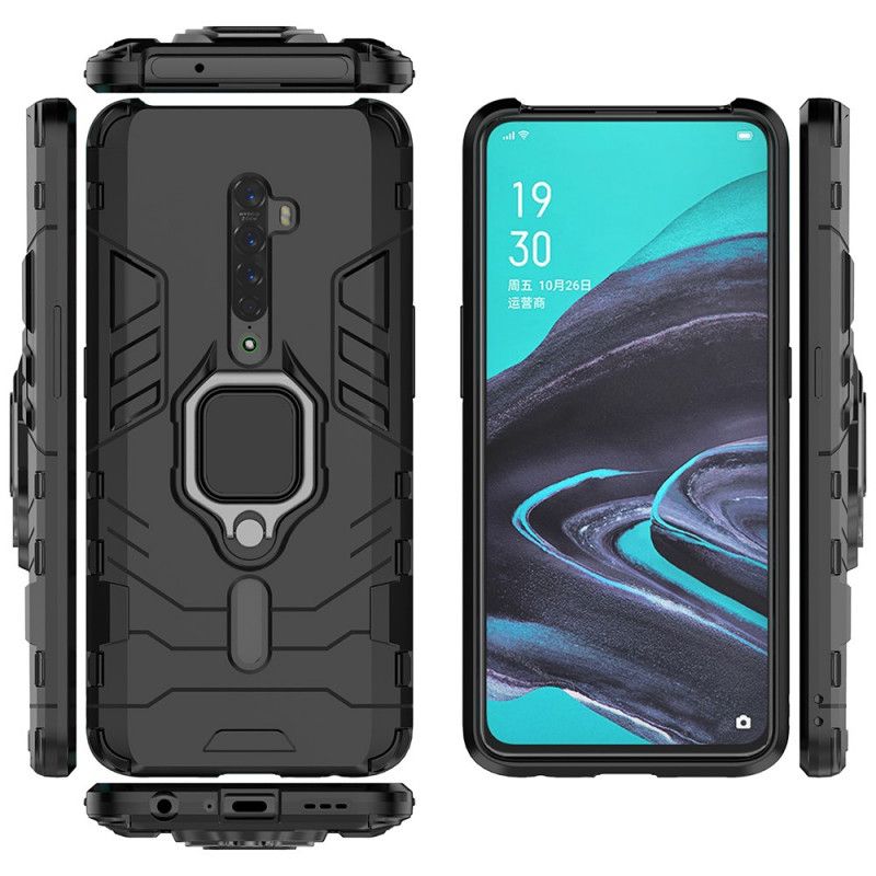 Cover Oppo Reno 2 Sort Resistent Ring Beskyttelse