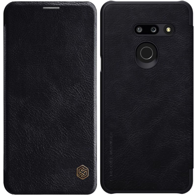 Læder Cover ThinQ LG G8 ThinQ Sort Nillkin Qin-Serie