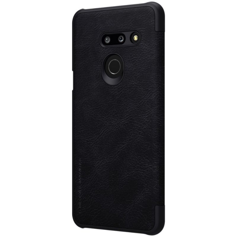 Læder Cover ThinQ LG G8 ThinQ Sort Nillkin Qin-Serie