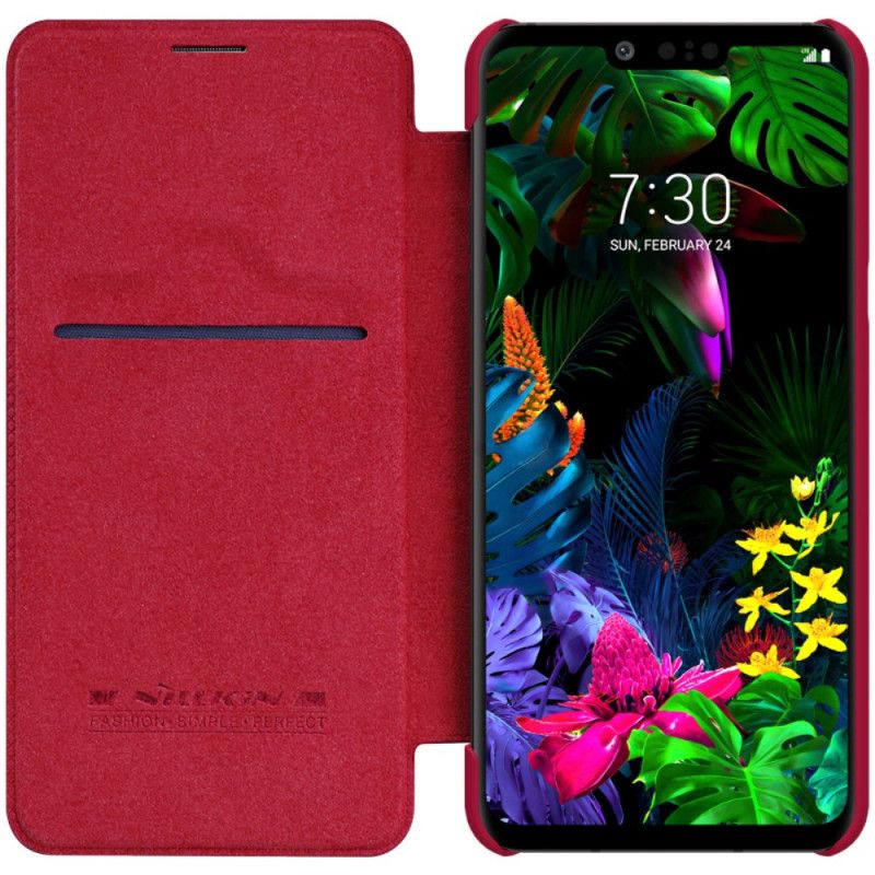 Læder Cover ThinQ LG G8 ThinQ Sort Nillkin Qin-Serie