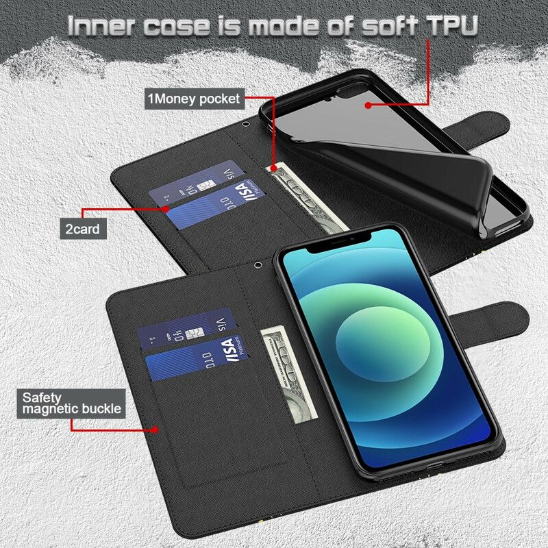 Flip Cover Til Xiaomi Redmi 9t Gule Sommerfugle