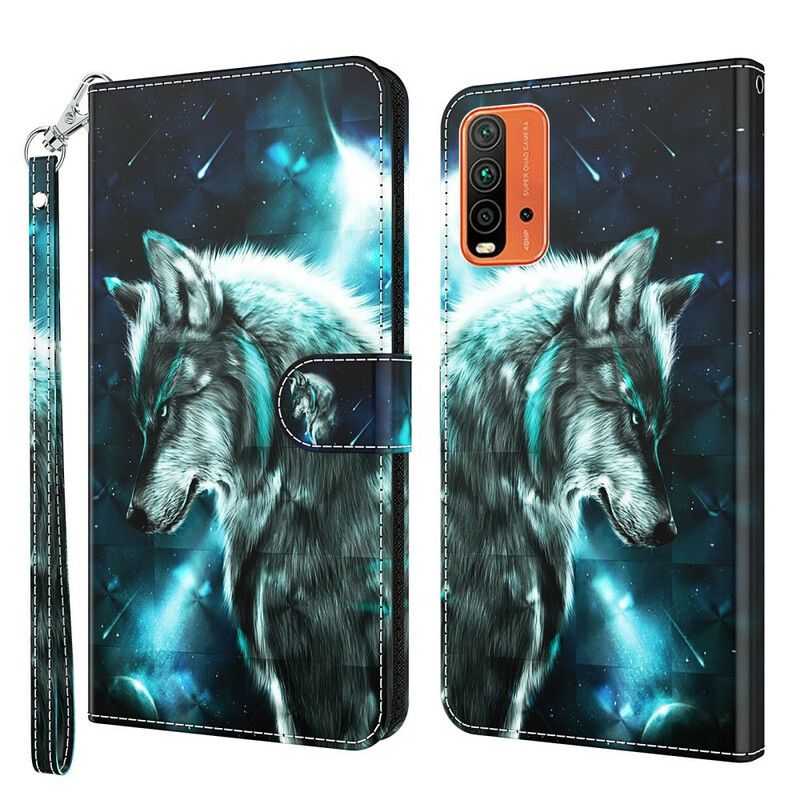 Flip Cover Til Xiaomi Redmi 9t Majestic Wolf