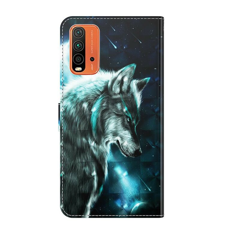 Flip Cover Til Xiaomi Redmi 9t Majestic Wolf