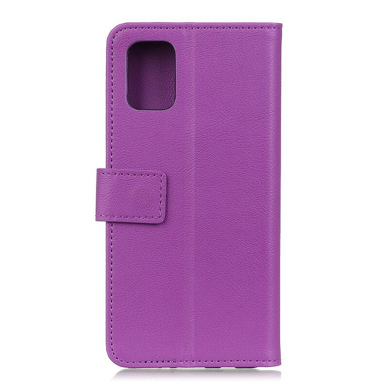 Flip Cover Xiaomi Redmi 9t Enkel Skinnende Lædereffekt