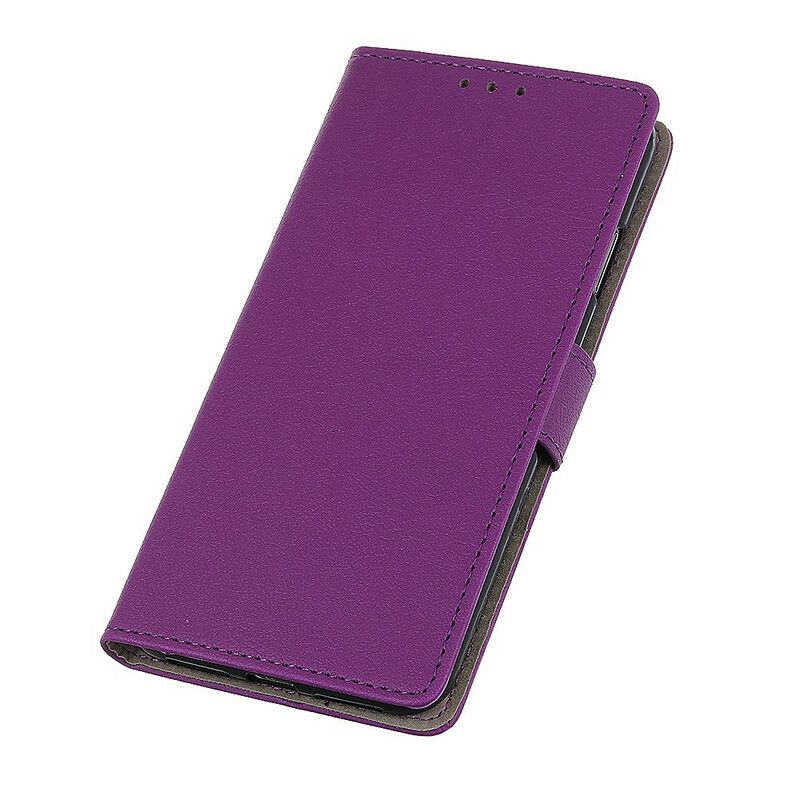 Flip Cover Xiaomi Redmi 9t Enkel Skinnende Lædereffekt