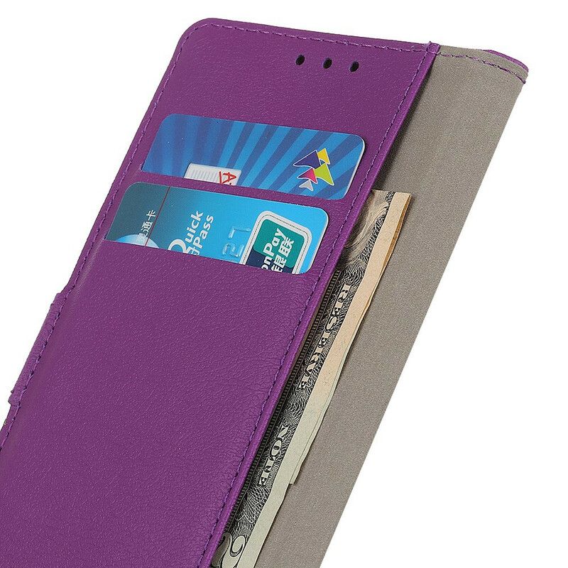 Flip Cover Xiaomi Redmi 9t Enkel Skinnende Lædereffekt